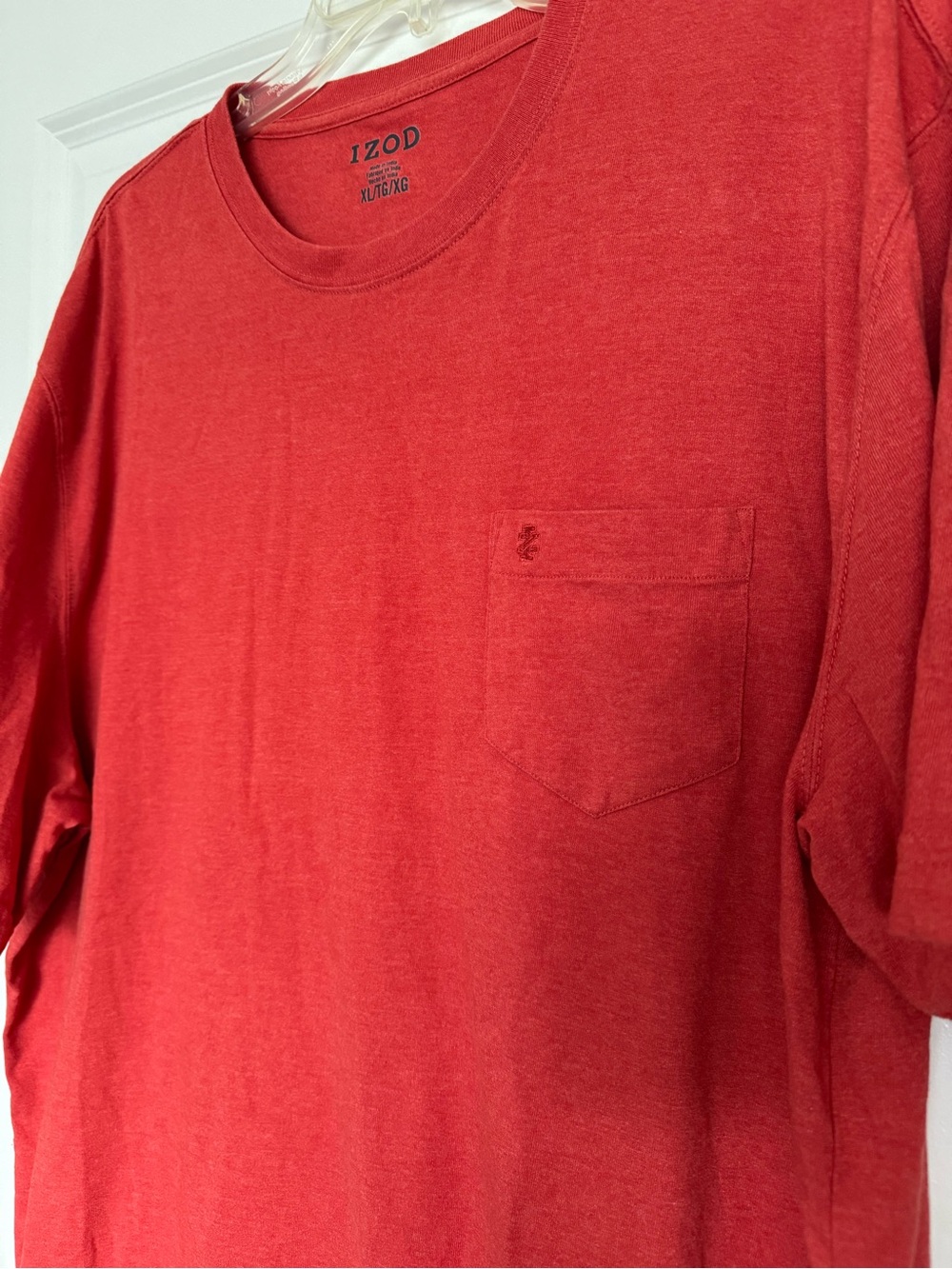 Izod Men’s Red Long Sleeve Pocket Tee XL